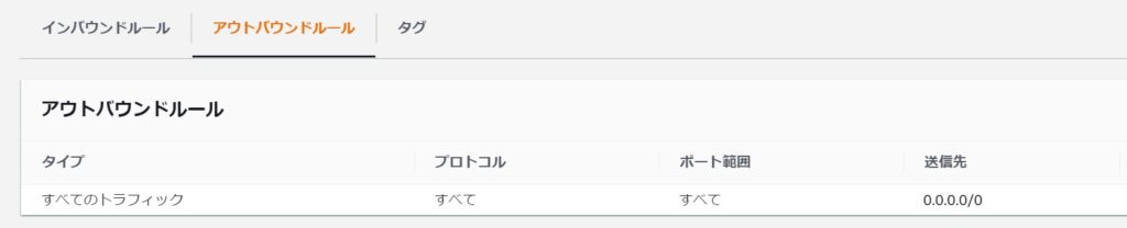 EC2アウトバウンドルール