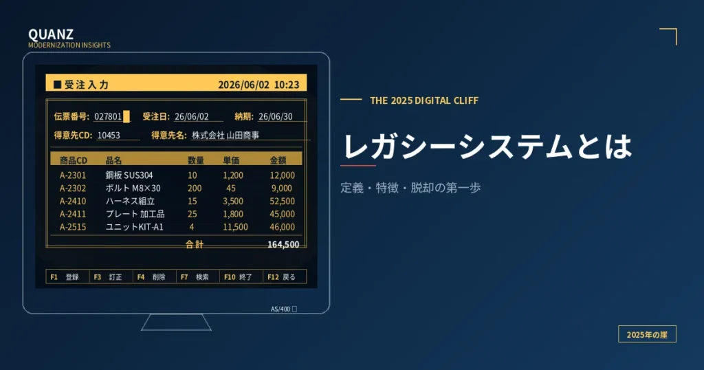 レガシーシステムとは｜経営層が押さえるべき定義・特徴・脱却の第一歩