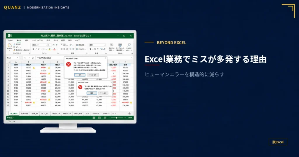 Excel業務でミスが多発する理由と改善策｜ヒューマンエラーを構造的に減らす